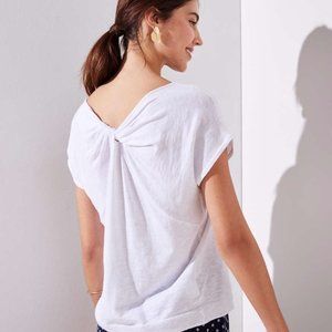 LOFT knot back light blue knit top Sz M